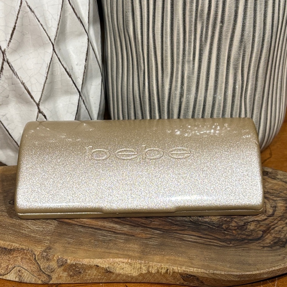 Bebe Gold Metallic Slim Sunglass Eyeglass Case